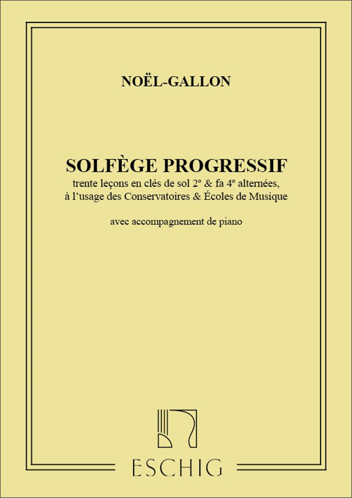 Solfege Progressif Avec Piano (2 Clefs Sol Et Fa